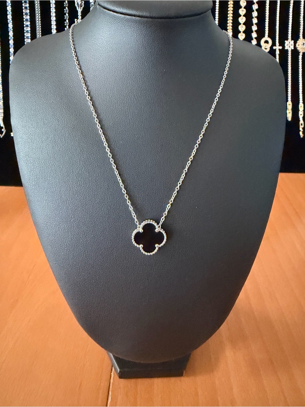 Silver Four-Leaf Clover Pendant Necklace - Elegant Women's Jewelry